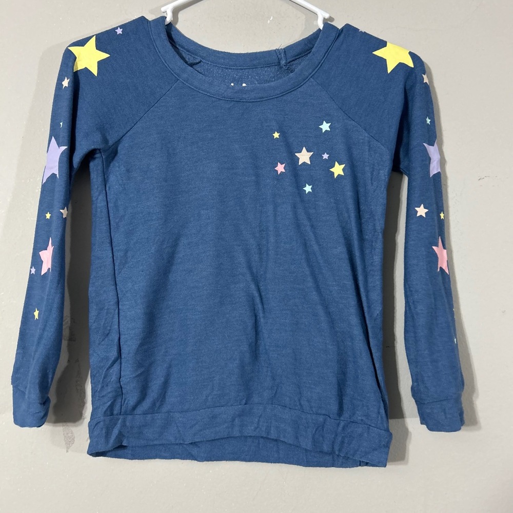 CHASCHOR Kids Girls Blue Star Long Sleeve Sweatshirt Size 7